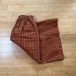 NWT Ichi Antiquites linen gingham pants in orange • o/s 🎃